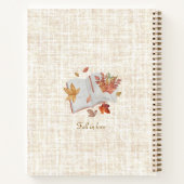 Gepersonaliseerde Elegante textuur wilde bloemen H Notitieboek (Achterkant)