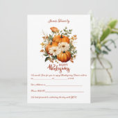 Gepersonaliseerde elegante Thanksgiving vermakelij Kaart (Staand voorkant)