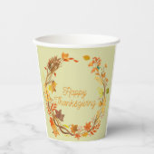 Gepersonaliseerde elegante Thanksgiving vermakelij Papieren Bekers (Voorkant)