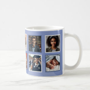Gepersonaliseerde elegante tien foto's collage bla koffiemok