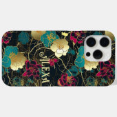 Gepersonaliseerde Elegante Vetgedrukte Bloemen met Case-Mate iPhone Case (Achterkant (horizontaal))