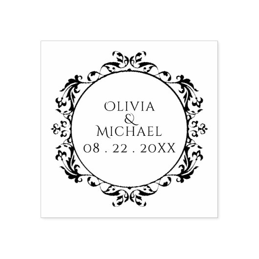 GEPERSONALISEERDE ELEGANTE VINTAGE BRUILOFT DATUM RUBBERSTEMPEL (Afrduk)