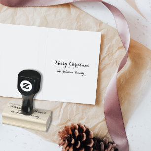 Gepersonaliseerde elegante vrolijke kerst familien rubberstempel
