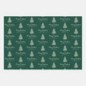 Gepersonaliseerde Elegante Waterverf Kerstboom Inpakpapier Vel (Voorkant 2)