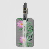 Gepersonaliseerde Elegante Waterverf Lotus Flower Bagagelabel (Voorkant (verticaal))