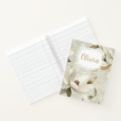 Gepersonaliseerde Elegante Waterverf Magnolia's Notitieboek (Binnen)