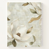 Gepersonaliseerde Elegante Waterverf Magnolia's Notitieboek (Achterkant)