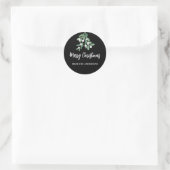 Gepersonaliseerde elegante Waterverf Mistletoe Bla Ronde Sticker (Tas)
