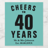 Gepersonaliseerde elegante wijn ter gelegenheid va wijn etiket (Enkel label)