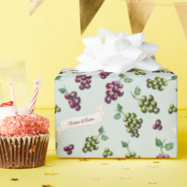 Gepersonaliseerde Elegante Wijndruiven Wijze Water Cadeaupapier