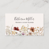 Gepersonaliseerde Elegante  Wildflower Bloemen Visitekaartje (Voorkant)