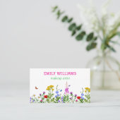 Gepersonaliseerde Elegante Wildflower Bloemen Visitekaartje (Staand voorkant)