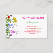 Gepersonaliseerde Elegante Wildflower Bloemen Visitekaartje (Achterkant)
