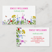 Gepersonaliseerde Elegante Wildflower Bloemen Visitekaartje (Voorkant / Achterkant)
