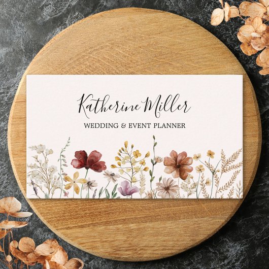 Gepersonaliseerde Elegante  Wildflower Bloemen Visitekaartje