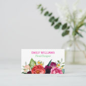 Gepersonaliseerde Elegante Wildflower Bloemen Visitekaartje (Staand voorkant)