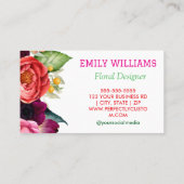 Gepersonaliseerde Elegante Wildflower Bloemen Visitekaartje (Achterkant)