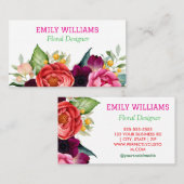 Gepersonaliseerde Elegante Wildflower Bloemen Visitekaartje (Voorkant / Achterkant)