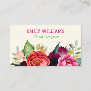 Gepersonaliseerde Elegante Wildflower Bloemen Visitekaartje