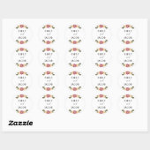 Gepersonaliseerde Elegante Wildflower Boho Chic We Ronde Sticker (Vel)
