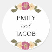Gepersonaliseerde Elegante Wildflower Boho Chic We Ronde Sticker (Voorkant)
