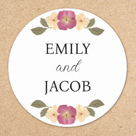 Gepersonaliseerde Elegante Wildflower Boho Chic We Ronde Sticker