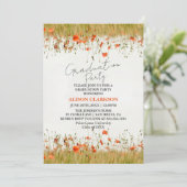 Gepersonaliseerde Elegante Wildflower Graduation P Kaart (Staand voorkant)