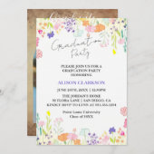 Gepersonaliseerde Elegante Wildflower Graduation P Kaart (Voorkant / Achterkant)