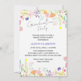 Gepersonaliseerde Elegante Wildflower Graduation P Kaart