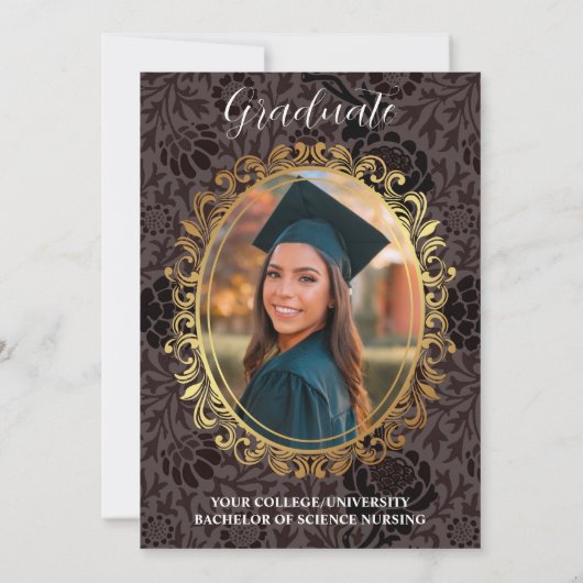 Gepersonaliseerde Elegante Wildflower Graduation P Kaart (Achterkant)