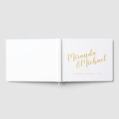 Gepersonaliseerde Elegante witte en gouden bruilof Gastenboek (Volledig)