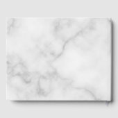 Gepersonaliseerde elegante witte marmeren bruiloft gastenboek (Achterkant)