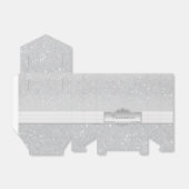 Gepersonaliseerde Elegante Zilveren Sparkle Favor  Bedankdoosjes (Uitgevouwen)