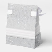 Gepersonaliseerde Elegante Zilveren Sparkle Favor  Bedankdoosjes (Achterkant)