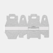 Gepersonaliseerde Elegante Zilveren Sparkle Gable Bedankdoosjes (Uitgevouwen)