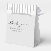 Gepersonaliseerde Elegante Zilveren Witte Mini Fav Bedankdoosjes (Achterkant)