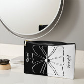 Gepersonaliseerde, elegante zwart-witte bloemsierk etui