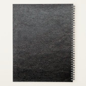 Gepersonaliseerde elegante zwarte leder-masculine planner (Achterkant)