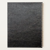Gepersonaliseerde elegante zwarte leder-masculine planner (Achterkant)
