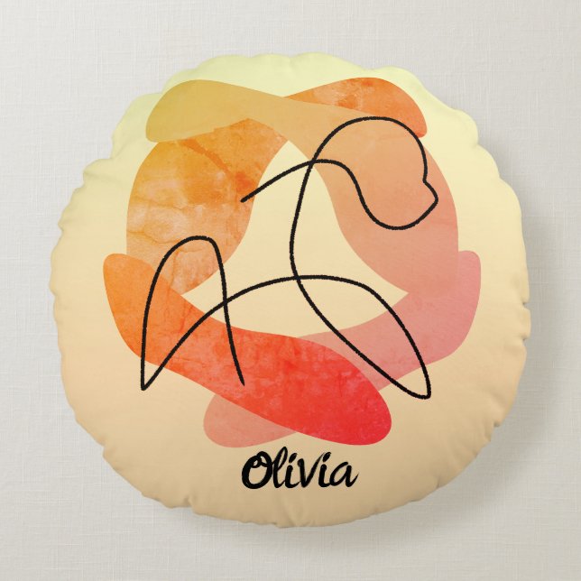 Gepersonaliseerde elegantie en essentie van een vr rond kussen (Voorkant)