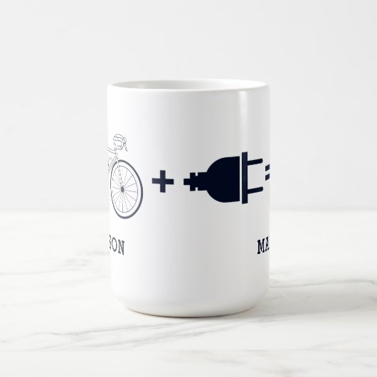 Gepersonaliseerde elektrische fiets maakt me blij  magische mok (Midden)