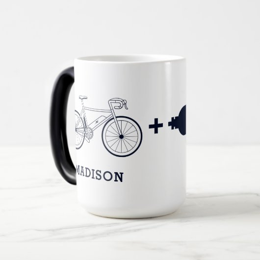 Gepersonaliseerde elektrische fiets maakt me blij  magische mok (Voorkant links)