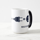 Gepersonaliseerde elektrische fiets maakt me blij magische mok (Voorkant rechts)