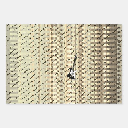 Gepersonaliseerde elektrische gitaar Modern Name B Inpakpapier Vel (Voorkant 3)