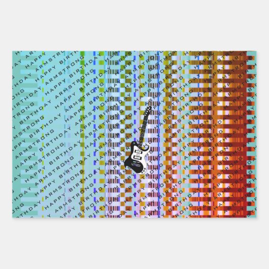 Gepersonaliseerde elektrische gitaar Modern Name B Inpakpapier Vel (Voorkant 2)