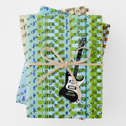 Gepersonaliseerde elektrische gitaar Modern Name B Inpakpapier Vel (In situ)