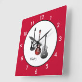Gepersonaliseerde elektrische gitaren Rood Vierkante Klok (Hoek)