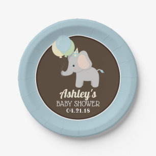 Gepersonaliseerde Elephant Baby shower Papieren Bo Bordje