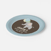 Gepersonaliseerde Elephant Baby shower Papieren Bo Papieren Bordje (Gekanteld)