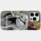 Gepersonaliseerde Elephant Damask Telefoonhoesje Case-Mate iPhone Case (Achterkant (horizontaal))